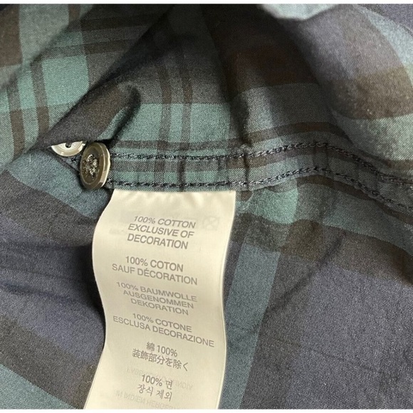 J. Crew Plaid Chevron Beaded Pocket Half Button Shirt 12 - Picture 7 of 7